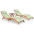 Sun Loungers 2 pcs with Table and Cushions Solid Acacia Wood