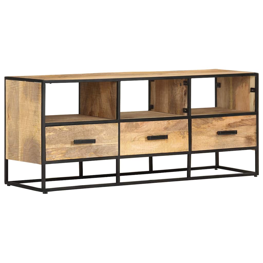 TV Cabinet 110x30x45 cm Rough Mango Wood