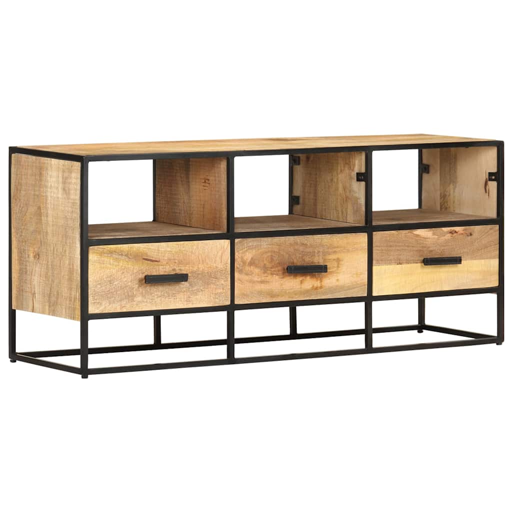 TV Cabinet 110x30x45 cm Rough Mango Wood