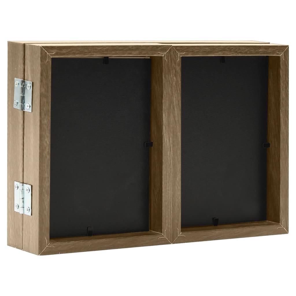 Trifold Photo Frame Collage Light Brown 28x18 cm+2x(13x18 cm)