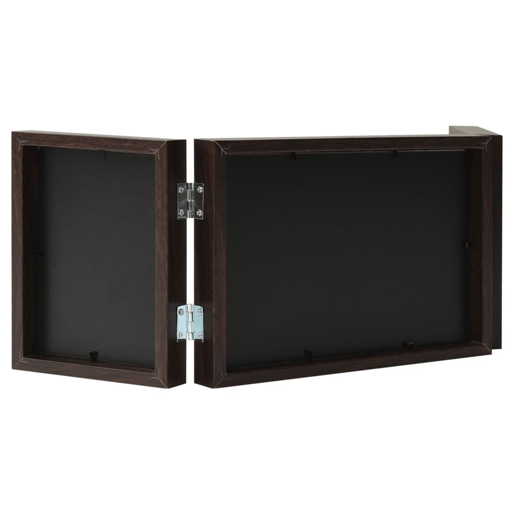 Trifold Photo Frame Collage Dark Brown 28x18 cm+2x(13x18 cm)