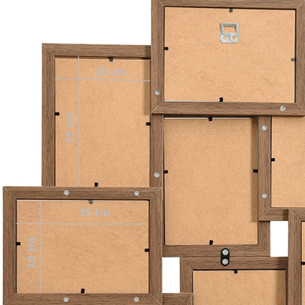 Collage Photo Frame for Picture 10 pcs 10x15 cm Light Brown MDF