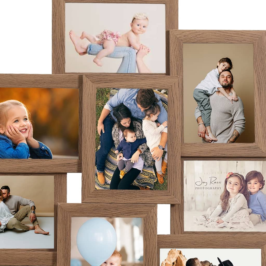 Collage Photo Frame for Picture 10 pcs 13x18 cm Light Brown MDF