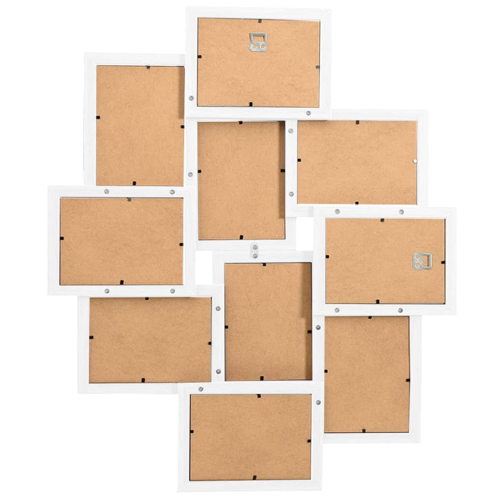 Collage Photo Frame for Picture 10 pcs 10x15 cm White MDF