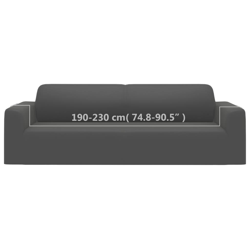 3-Seater Stretch Couch Slipcover Anthracite Polyester Jersey