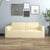 2-Seater Stretch Couch Slipcover Cream Polyester Jersey