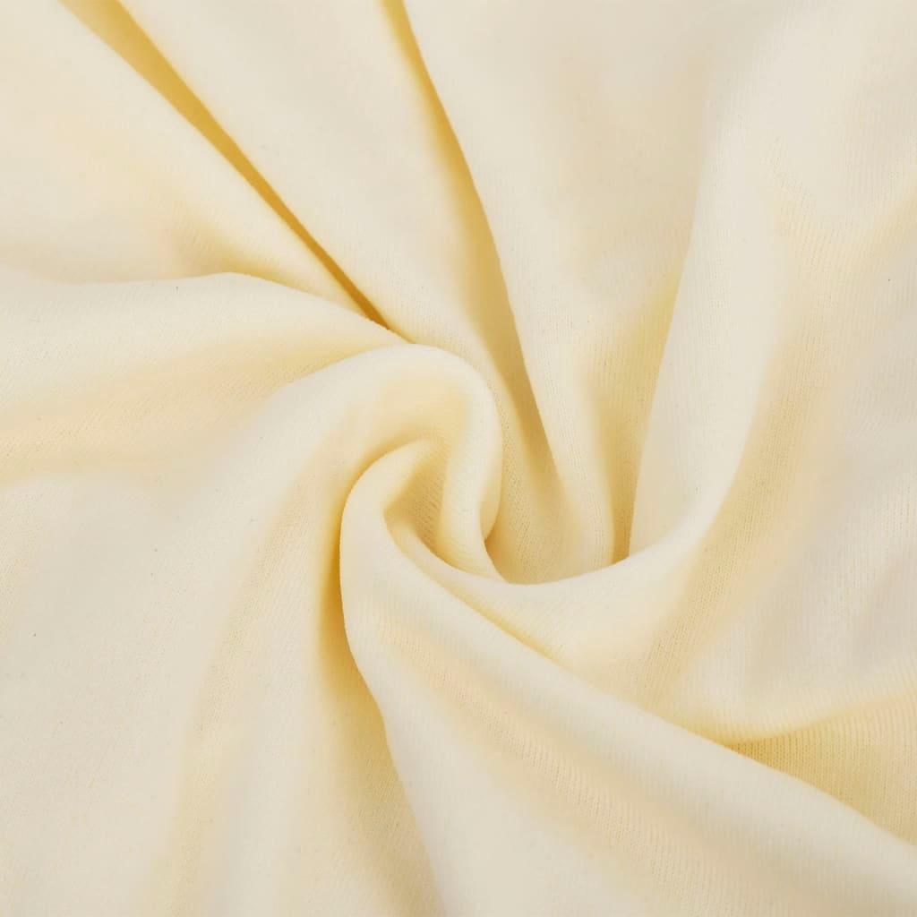 3-Seater Stretch Couch Slipcover Cream Polyester Jersey