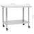 Kitchen Work Table with Wheels 100x60x85 cm Stainless Steel