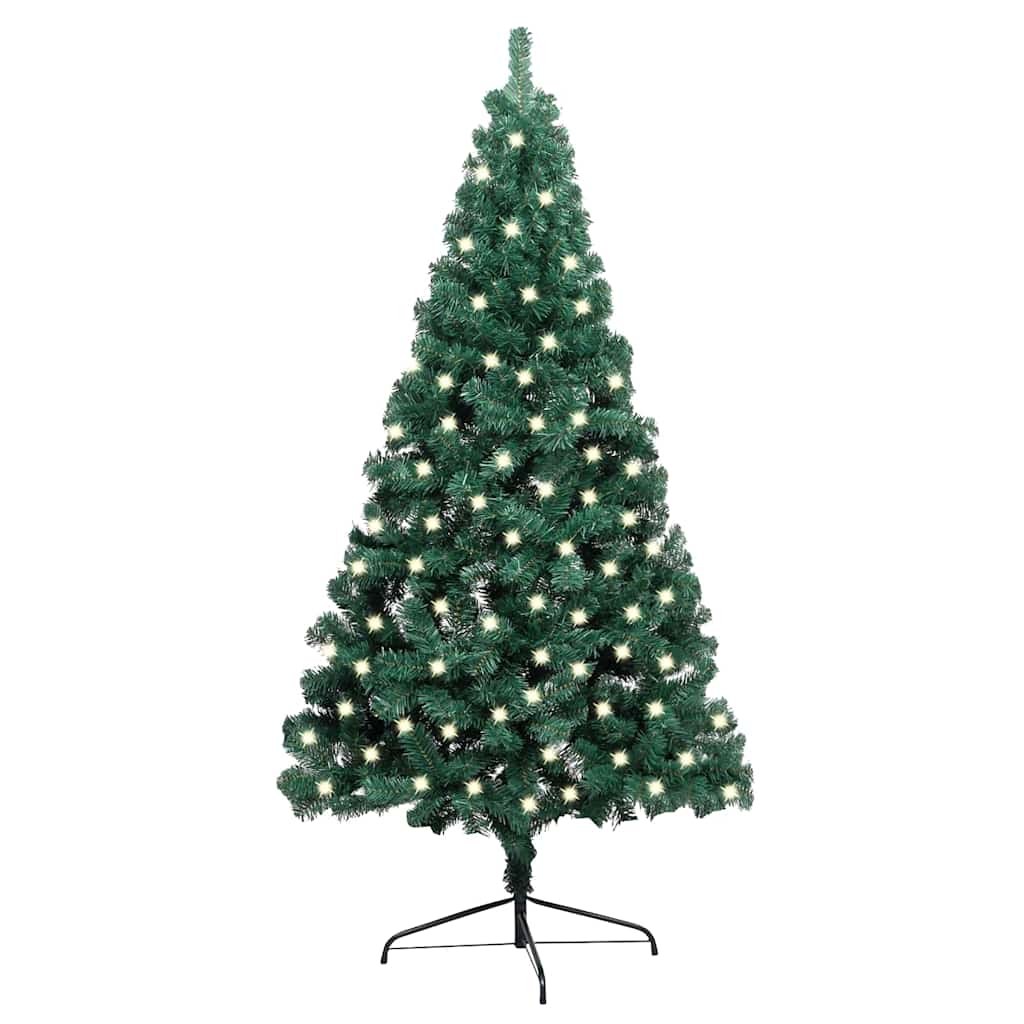 Artificial Half Pre-lit Christmas Tree with St& Green 120 cm