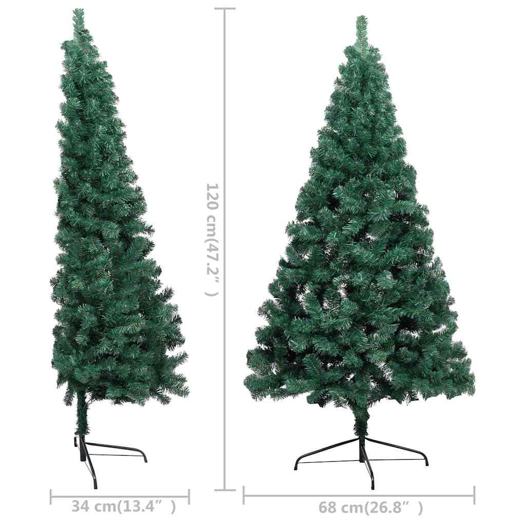 Artificial Half Pre-lit Christmas Tree with St& Green 120 cm