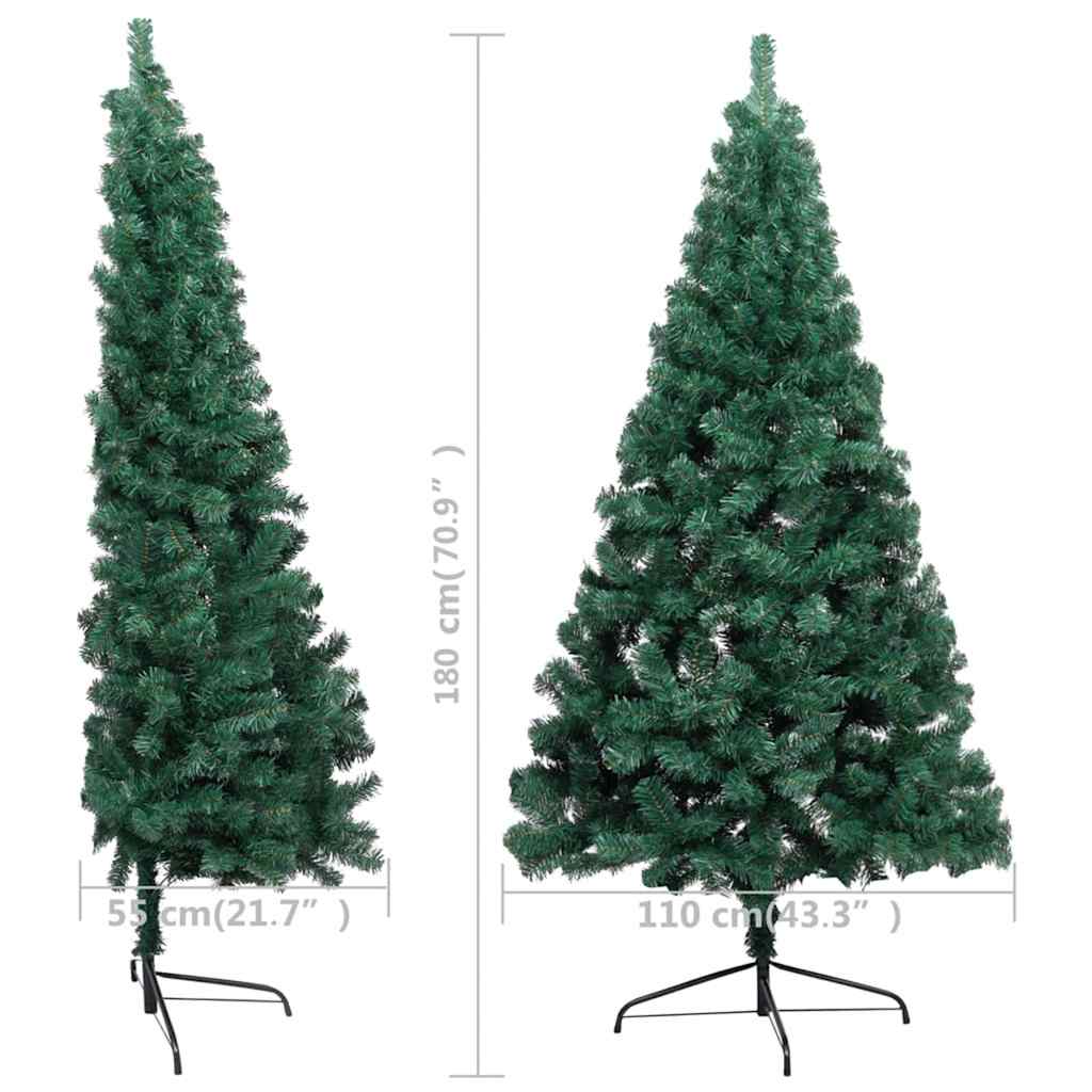 Artificial Half Pre-lit Christmas Tree with St& Green 180 cm