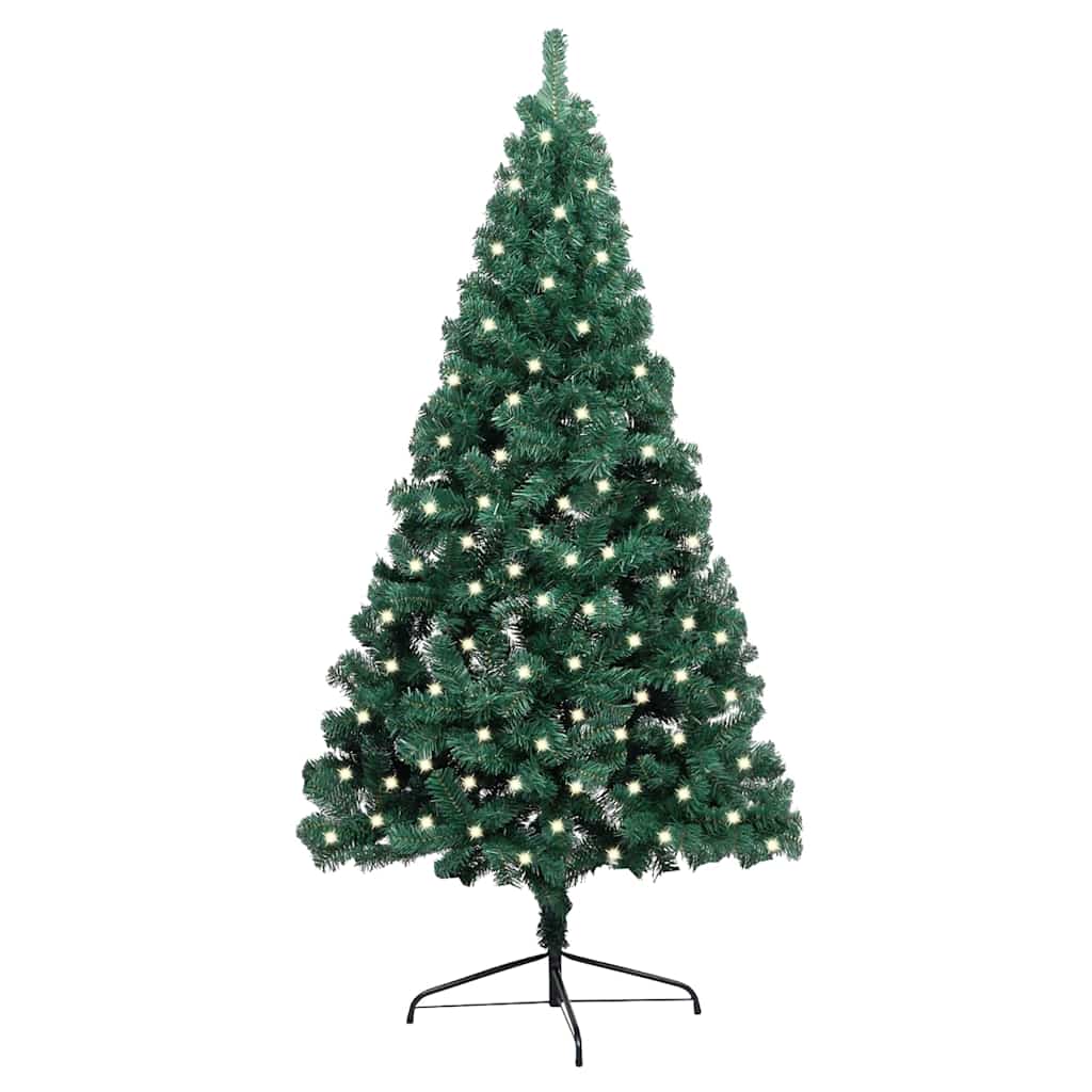 Artificial Half Pre-lit Christmas Tree with St&amp; Green 240 cm