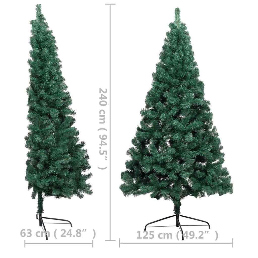 Artificial Half Pre-lit Christmas Tree with St& Green 240 cm