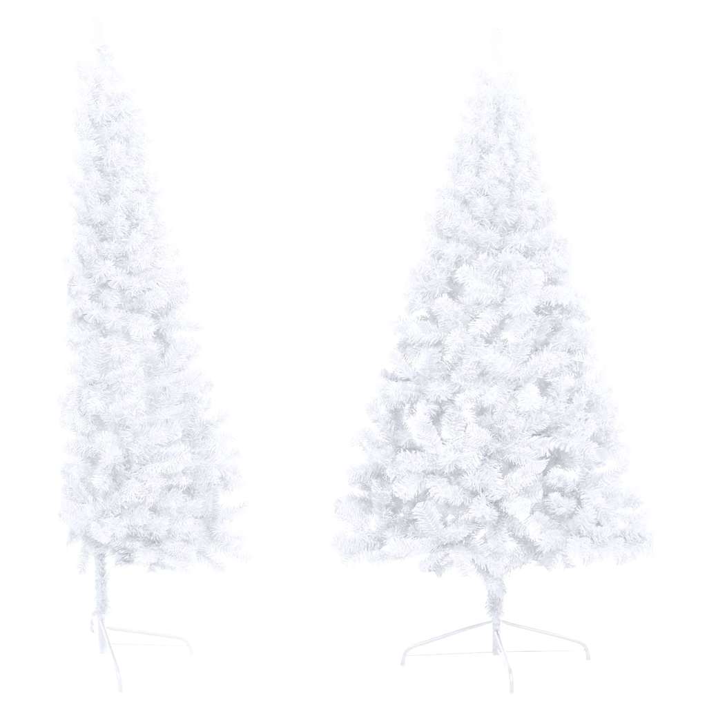 Artificial Half Pre-lit Christmas Tree with Stand White 120 cm PVC