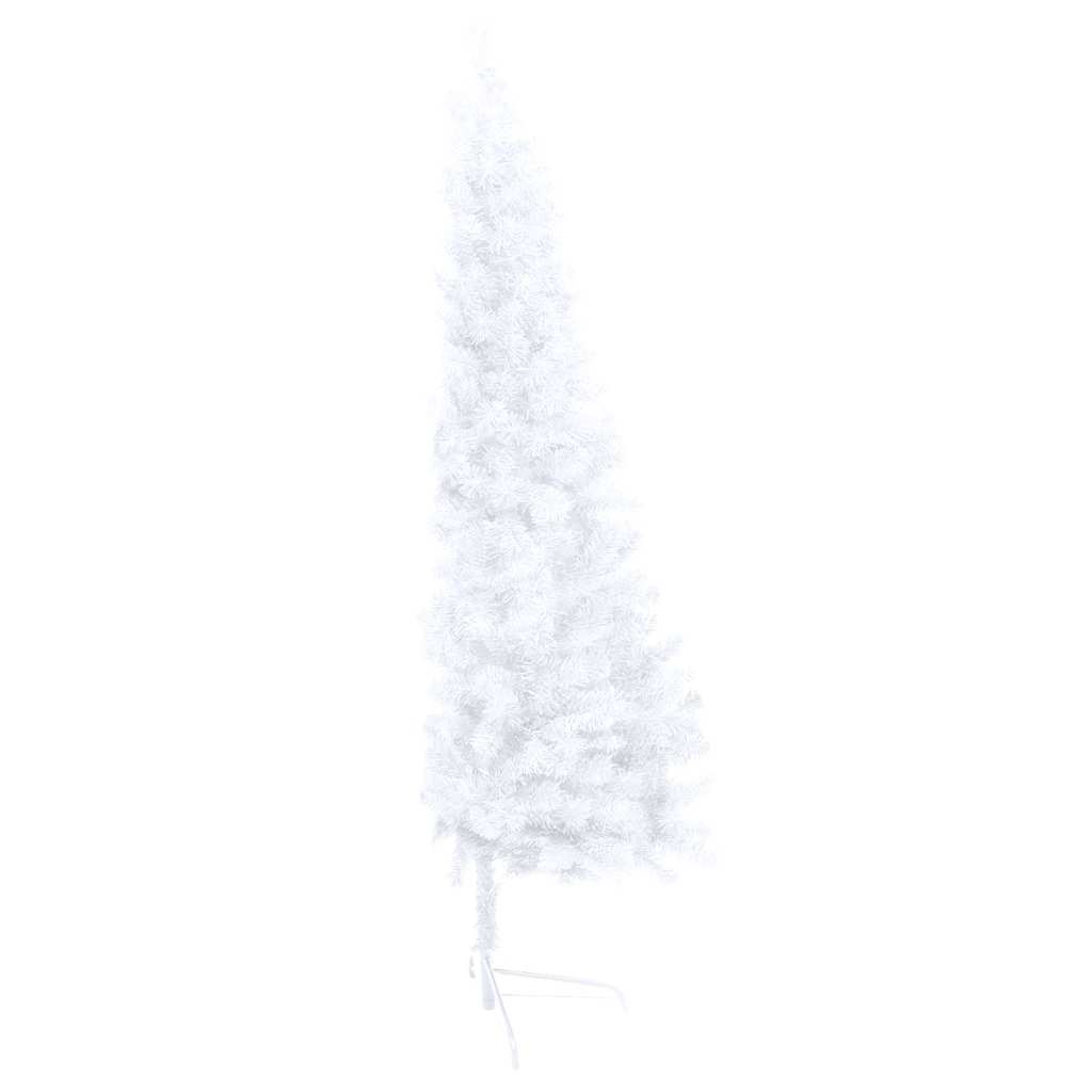 Artificial Half Pre-lit Christmas Tree with Stand White 120 cm PVC
