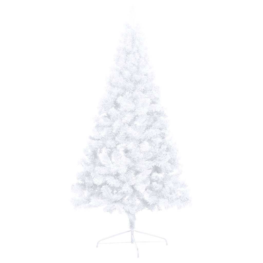 Artificial Half Pre-lit Christmas Tree with Stand White 120 cm PVC