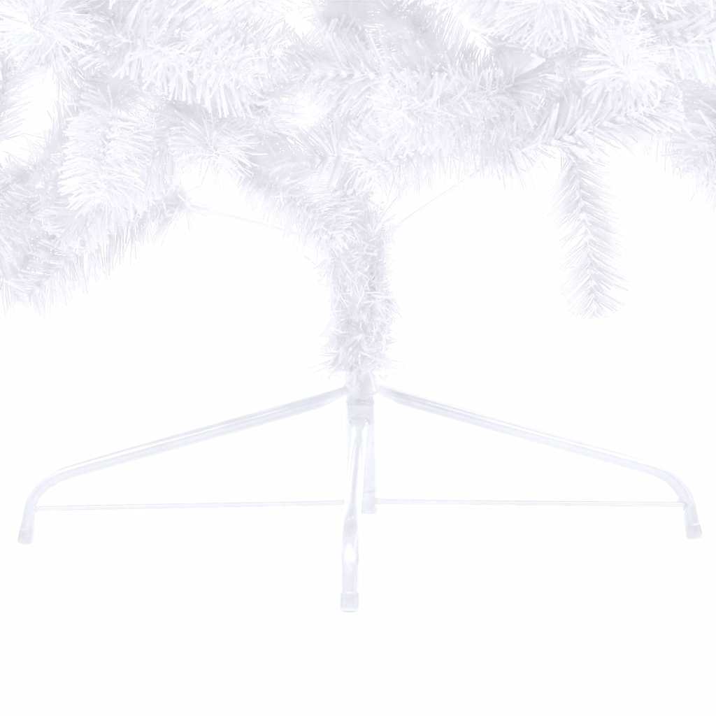 Artificial Half Pre-lit Christmas Tree with Stand White 120 cm PVC