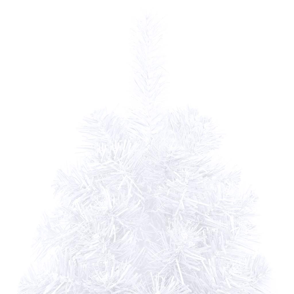 Artificial Half Pre-lit Christmas Tree with Stand White 120 cm PVC