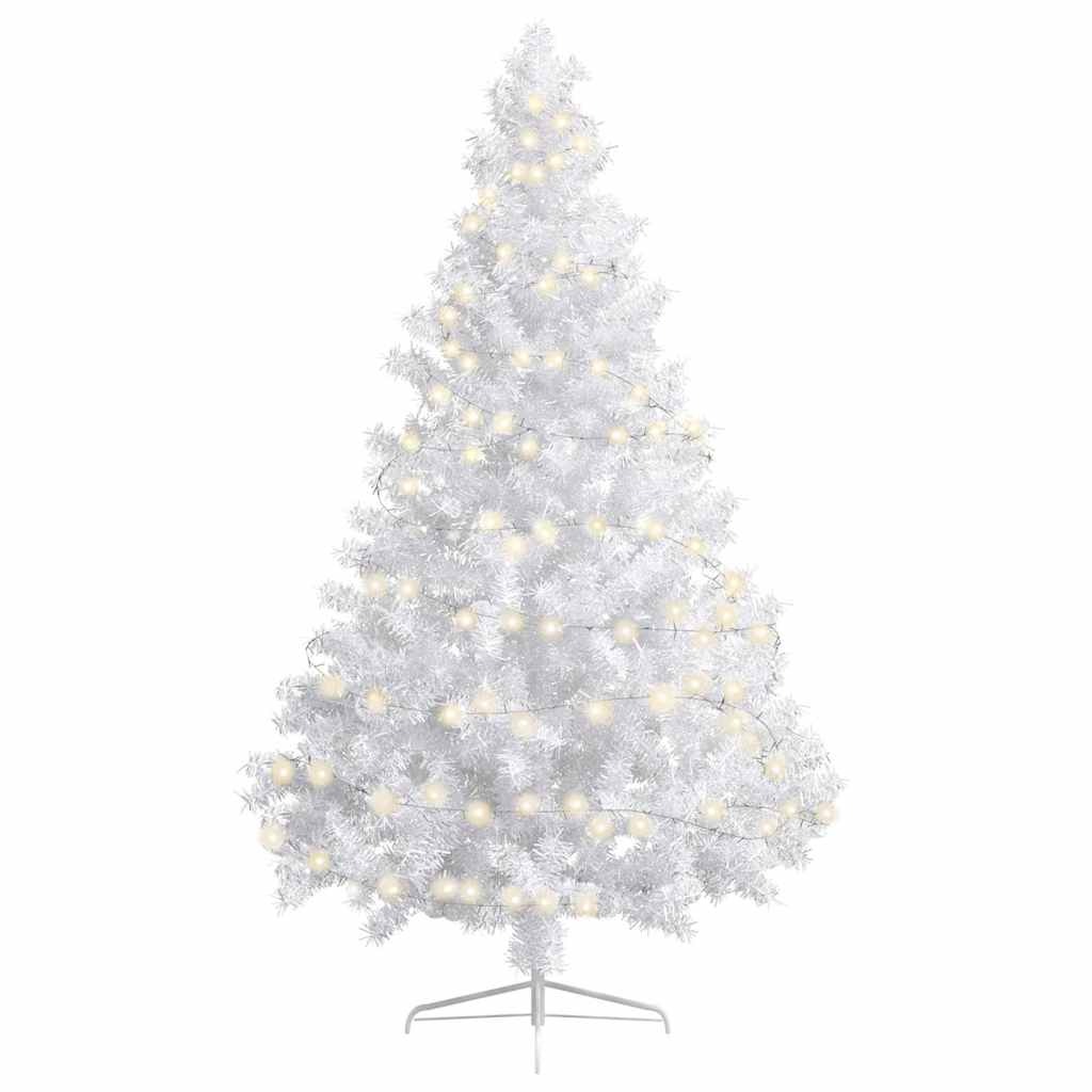 Artificial Half Pre-lit Christmas Tree with Stand White 180 cm PVC