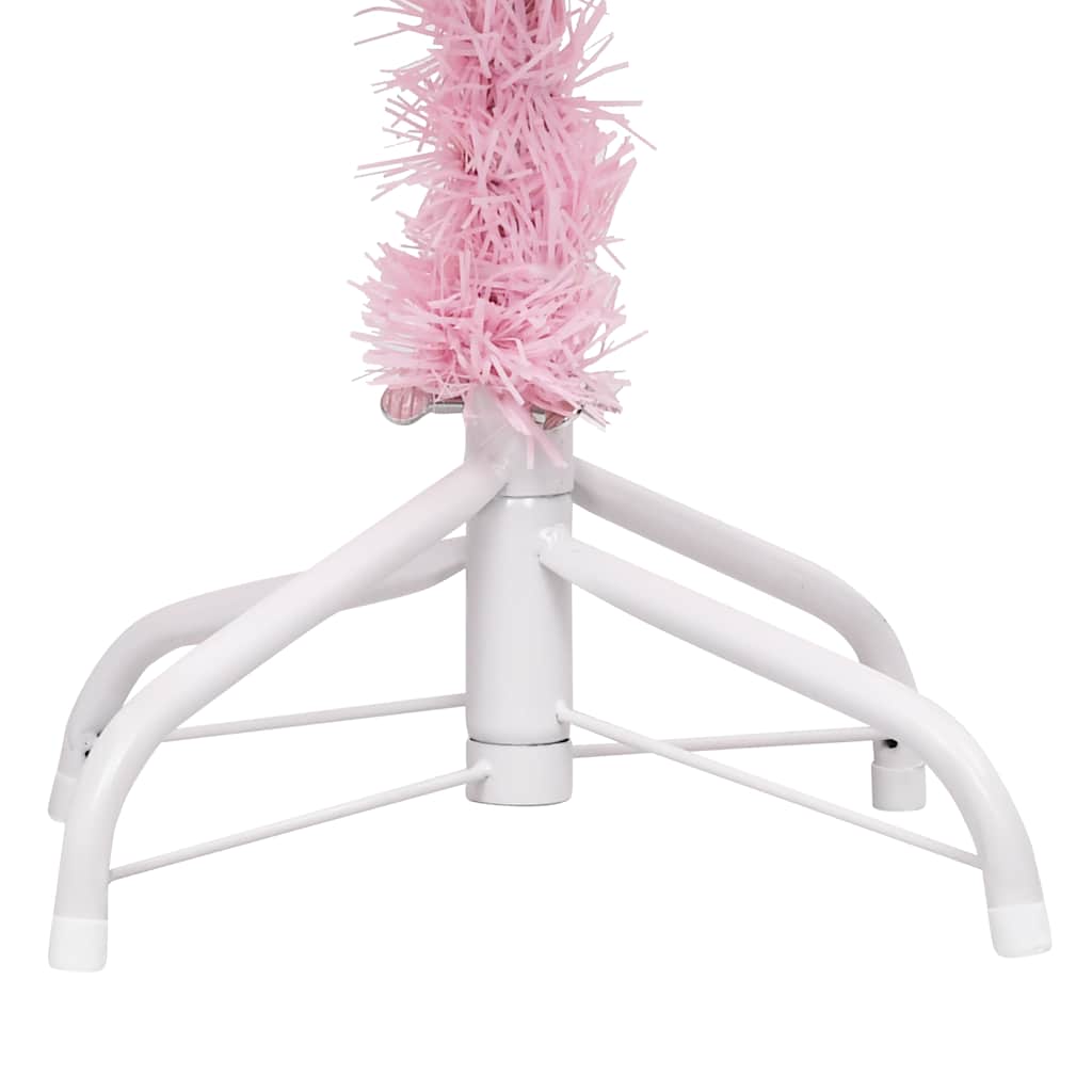 Artificial Pre-lit Christmas Tree with Stand Pink 180 cm PVC