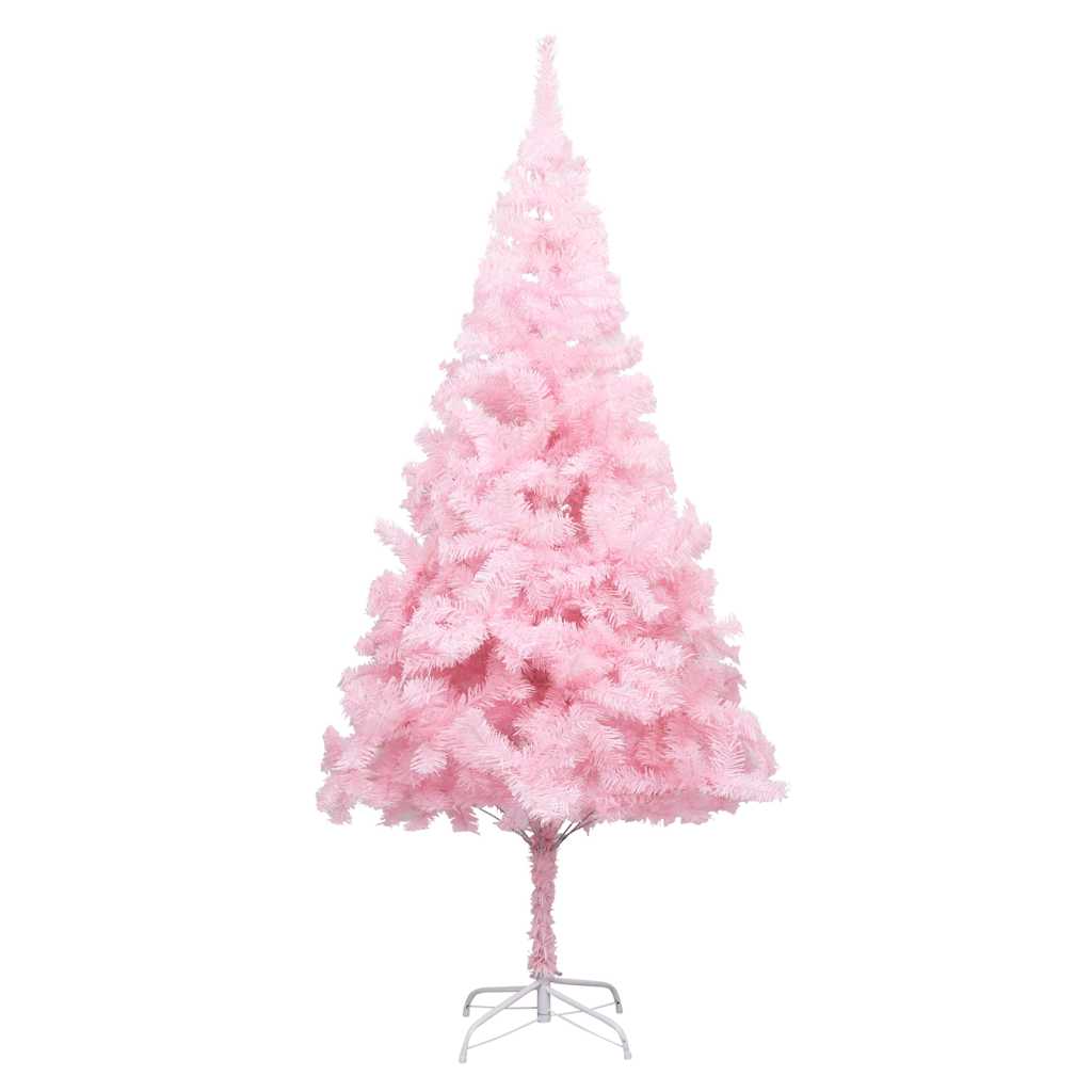 Artificial Pre-lit Christmas Tree with Stand Pink 240 cm PVC