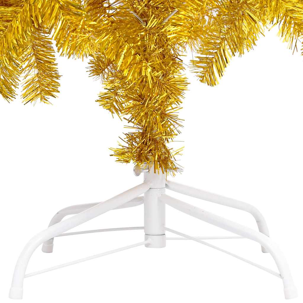 Artificial Pre-lit Christmas Tree with Stand Gold 120 cm PET