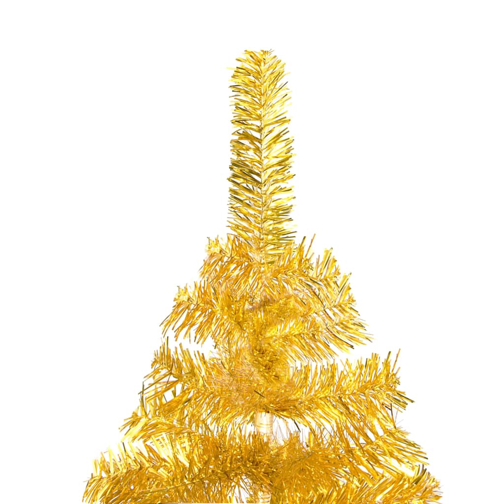 Artificial Pre-lit Christmas Tree with Stand Gold 210 cm PET