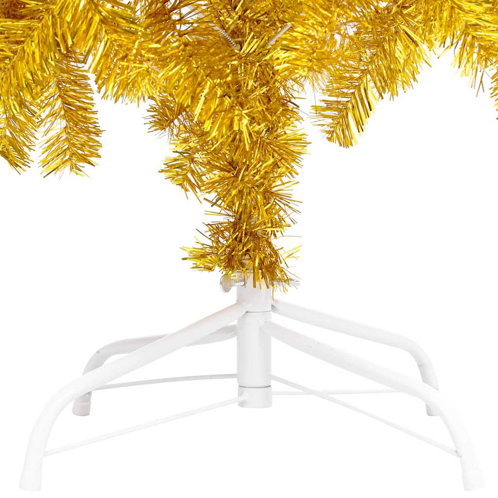 Artificial Pre-lit Christmas Tree with Stand Gold 210 cm PET