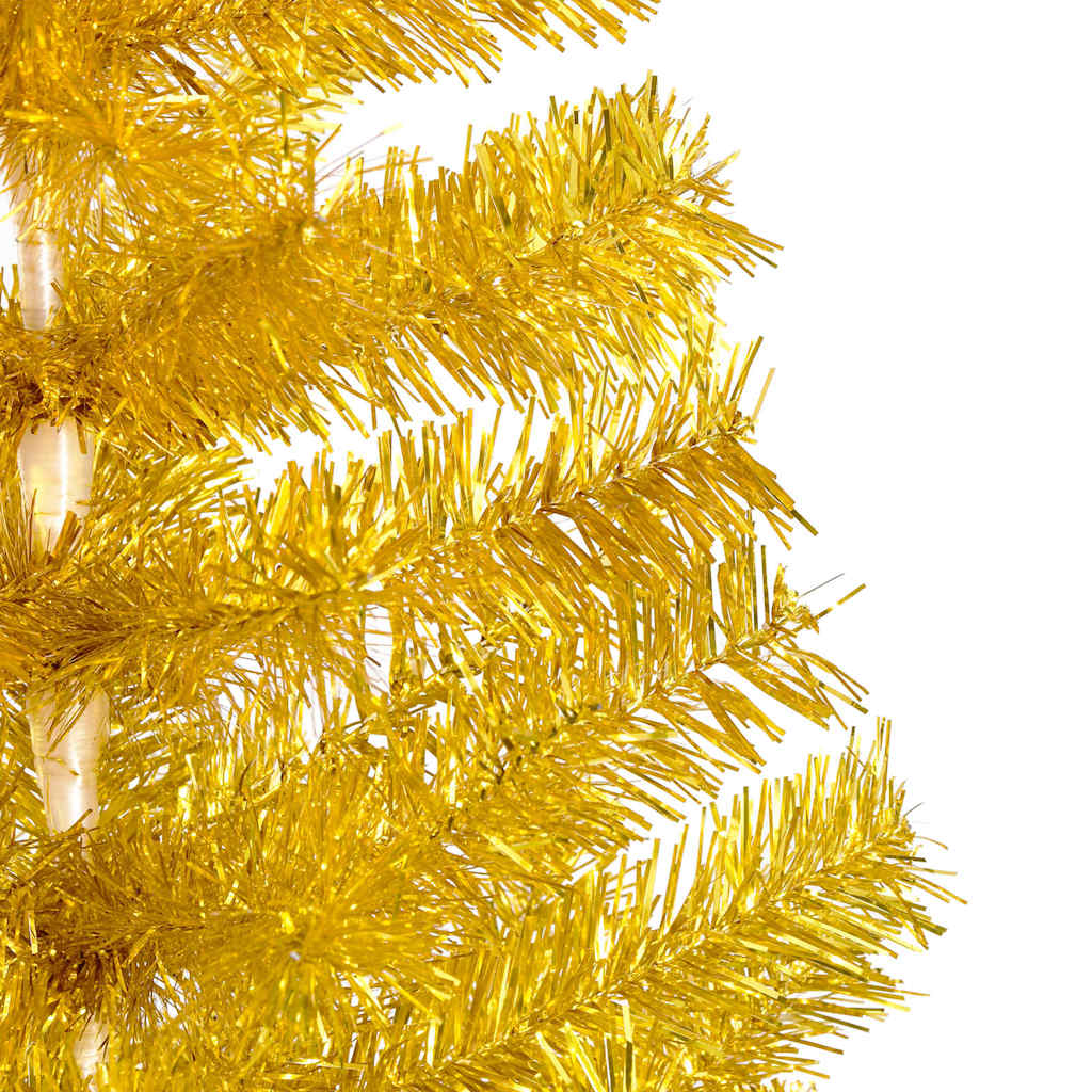 Artificial Pre-lit Christmas Tree with Stand Gold 210 cm PET