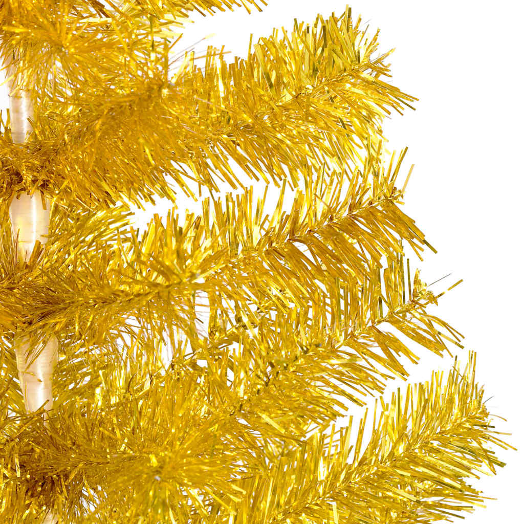 Artificial Pre-lit Christmas Tree with Stand Gold 240 cm PET