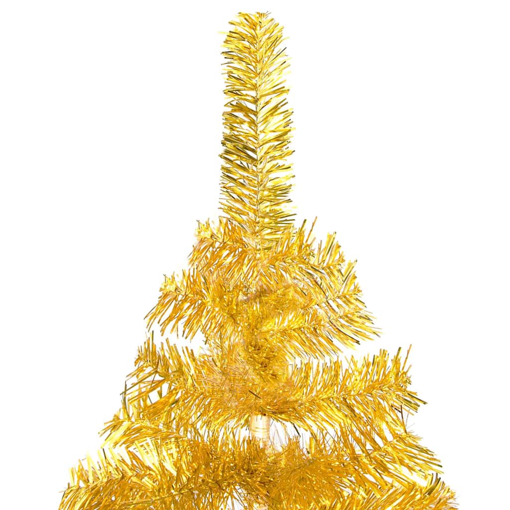 Artificial Pre-lit Christmas Tree with Stand Gold 240 cm PET
