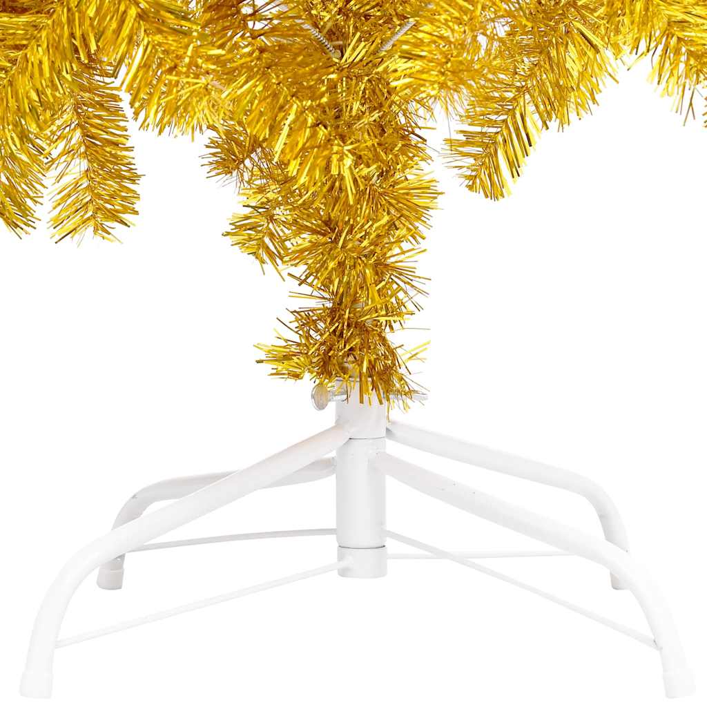 Artificial Pre-lit Christmas Tree with Stand Gold 240 cm PET