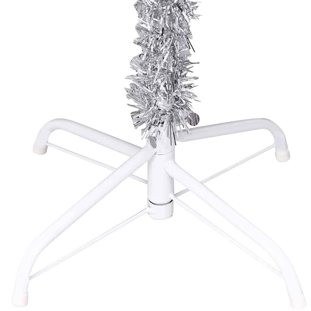 Artificial Pre-lit Christmas Tree with Stand Silver 180 cm PET