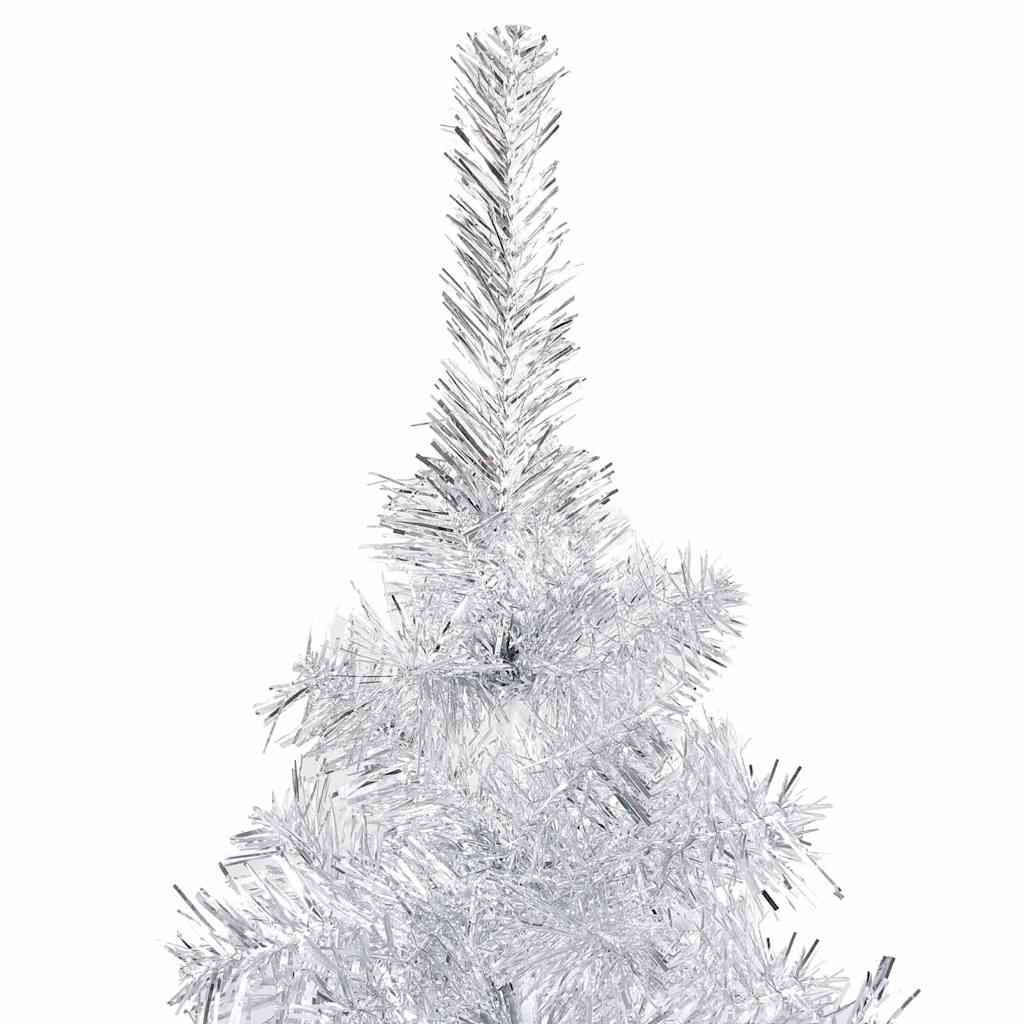 Artificial Pre-lit Christmas Tree with Stand Silver 240 cm PET