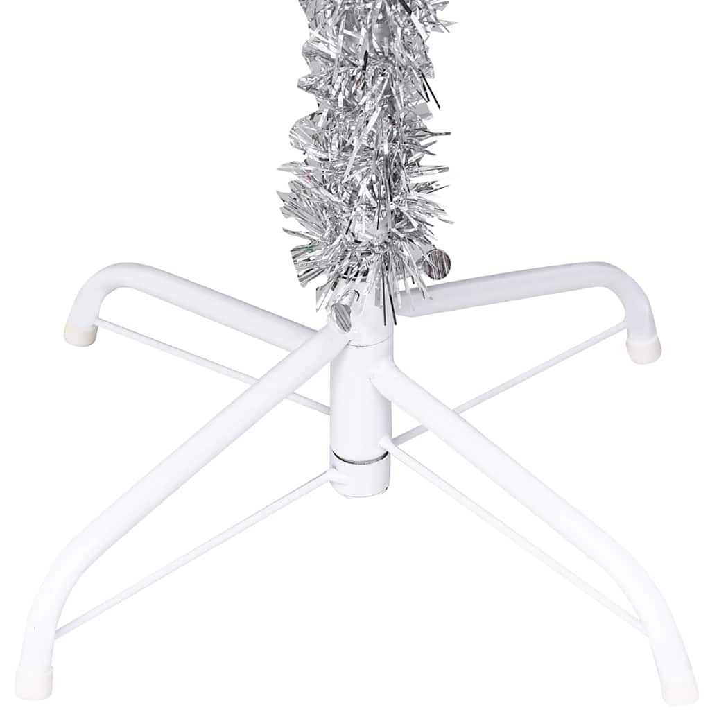 Artificial Pre-lit Christmas Tree with Stand Silver 240 cm PET