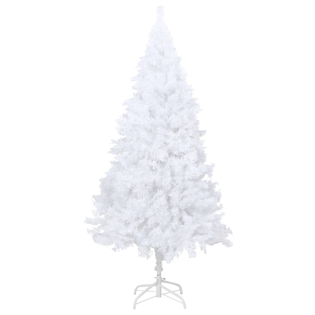 Artificial Pre-lit Christmas Tree with Thick Branches White 210 cm