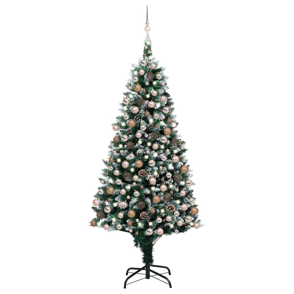 Artificial Pre-lit Christmas Tree with Ball Set&amp;Pine Cones 240 cm