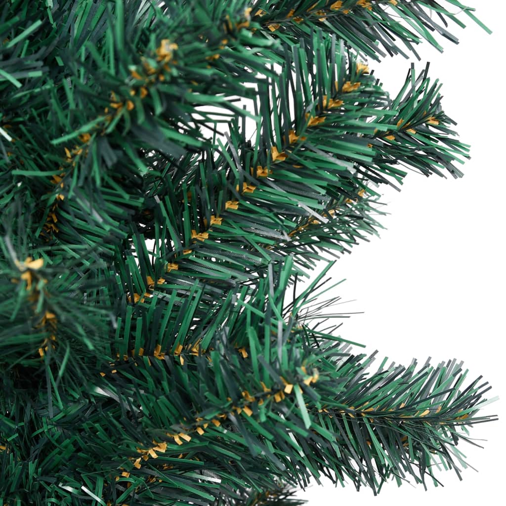 Slim Artificial Pre-lit Christmas Tree with Stand Green 120 cm PVC