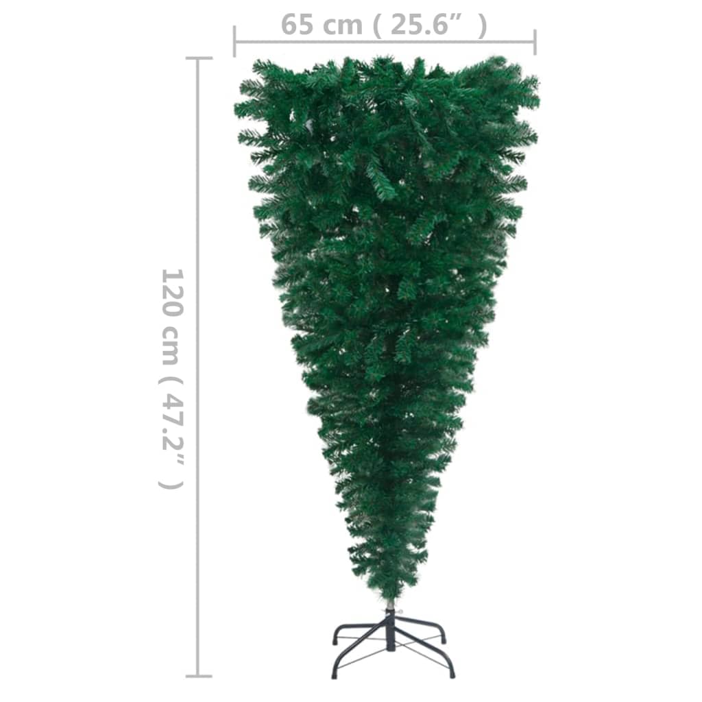 Upside-down Artificial Pre-lit Christmas Tree Green 120 cm