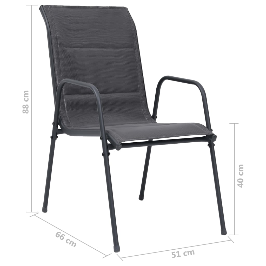 3 Piece Outdoor Dining Set Steel Anthracite