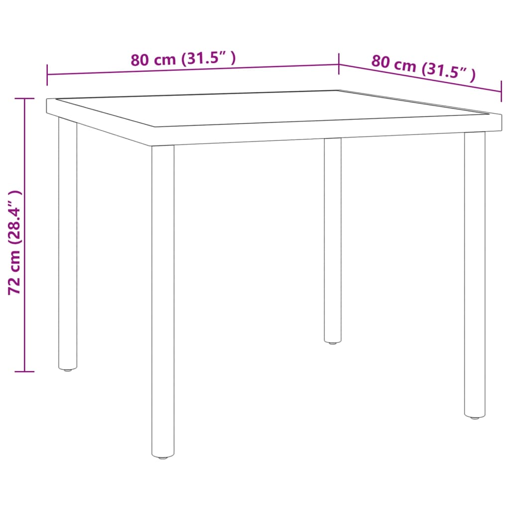 3 Piece Outdoor Dining Set Steel