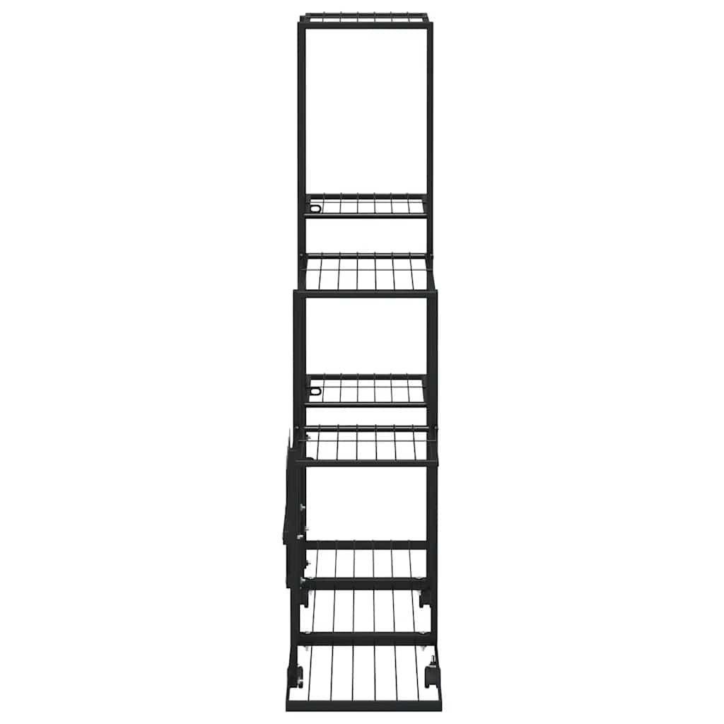 Flower Stand with Wheel 94.5x25x92.5 cm Black Metal