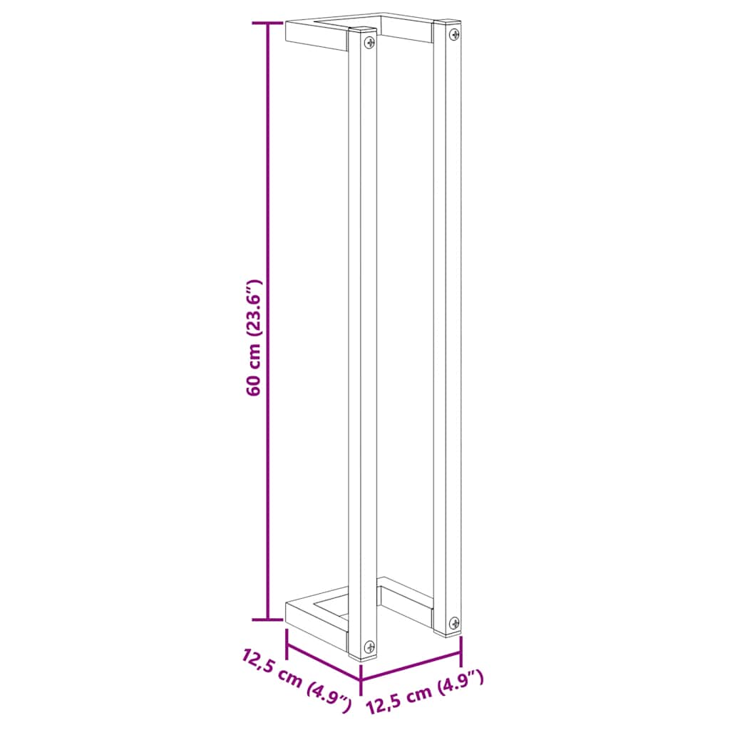 Towel Rack White 12.5x12.5x60 cm Steel