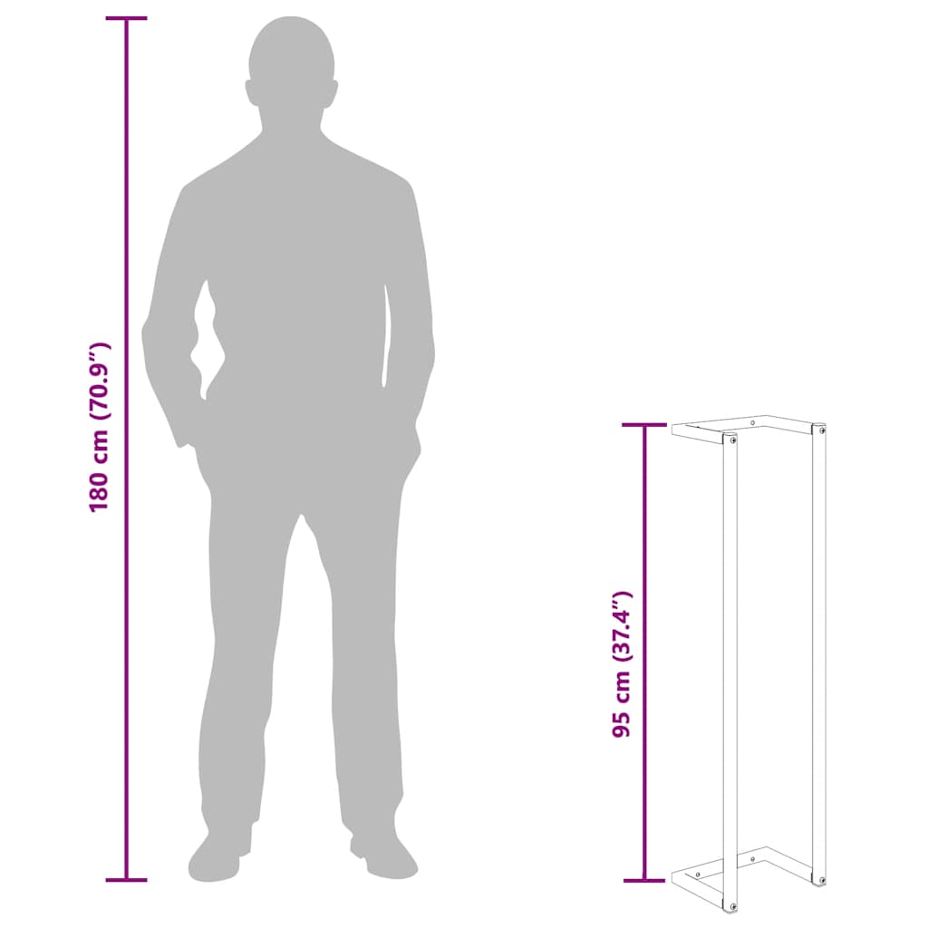 Towel Rack White 25x20x95 cm Steel