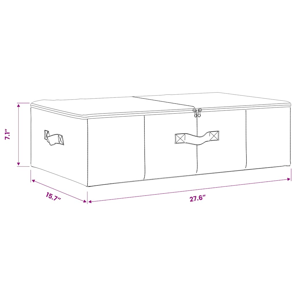 Storage Box Fabric 70x40x18 cm Cream