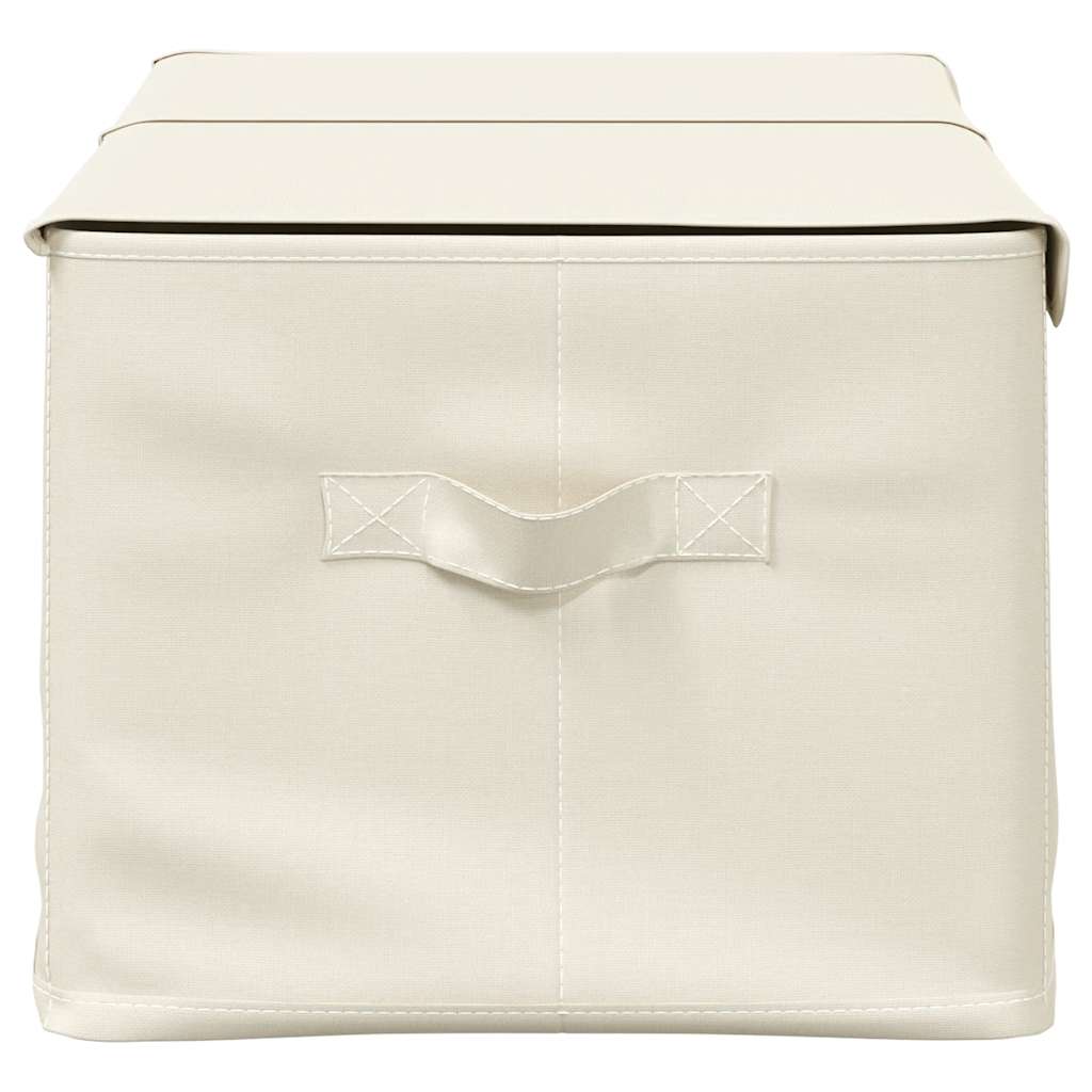 Storage Boxes 2 pcs Fabric 50x30x25 cm Cream