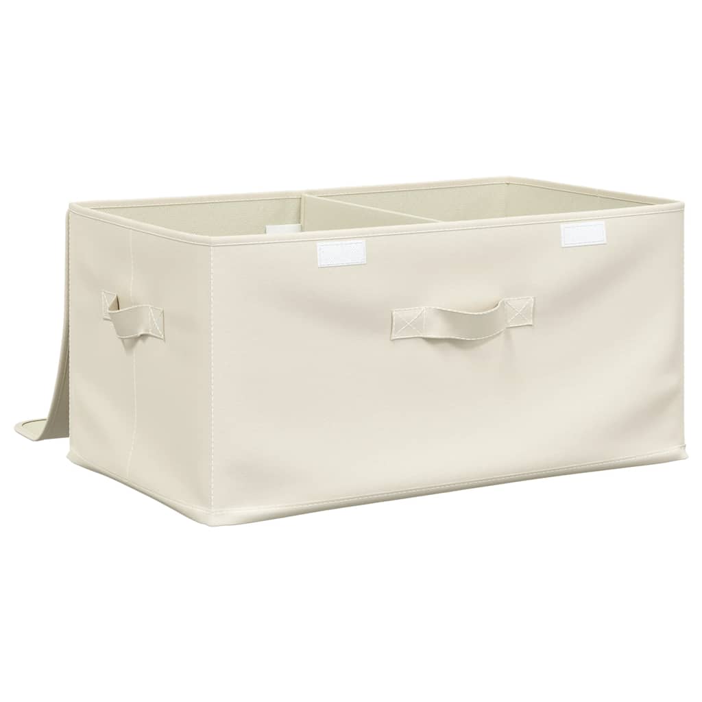 Storage Boxes 2 pcs Fabric 50x30x25 cm Cream