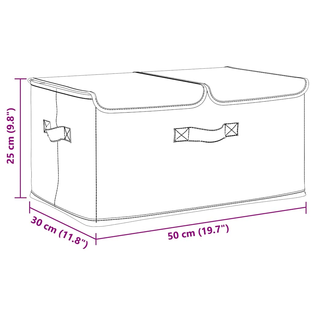 Storage Boxes 2 pcs Fabric 50x30x25 cm Cream