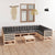 10 Piece Garden Lounge Set with Cushions Solid Pinewood