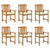 Garden Chairs with Cushions 6 pcs Solid Wood Acacia